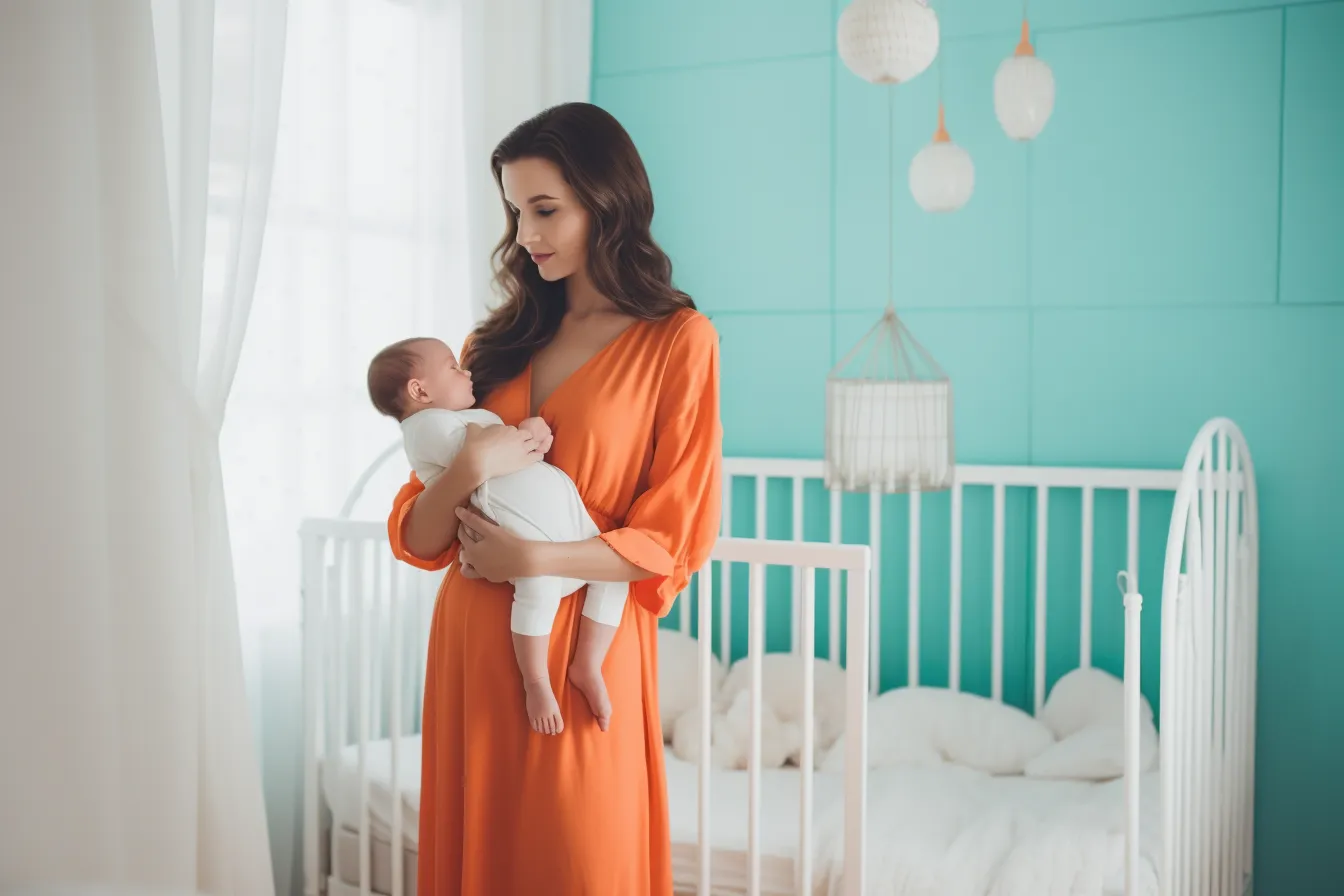 a women holding her newly born baby