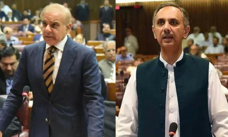 PMLN'S Shahbaz Sharif and PTI'S Umar Ayoub