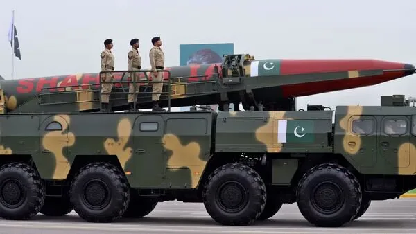 A Pakistani-made Shaheen-IA missile, capable of carrying nuclear warheads