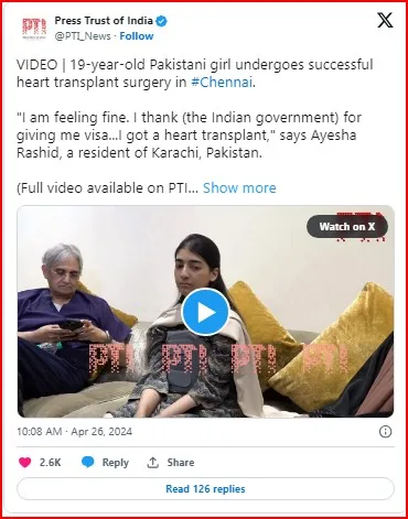  Indian donor injects new life in Pakistani girl