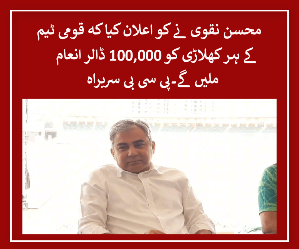 PCB chief announces $100,000 reward for each player