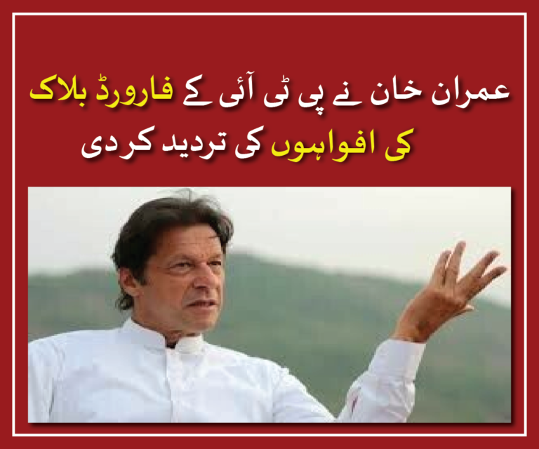 عمران خان نے پی ٹی آئی کے فارورڈ بلاک کی افواہوں کی تردید کر دی